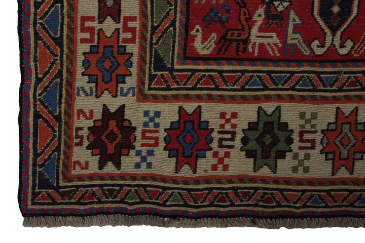 Käsinsolmittu Persialainen matto Varni 211x292 cm Kelim - Punainen/Beige - Kelim-matto