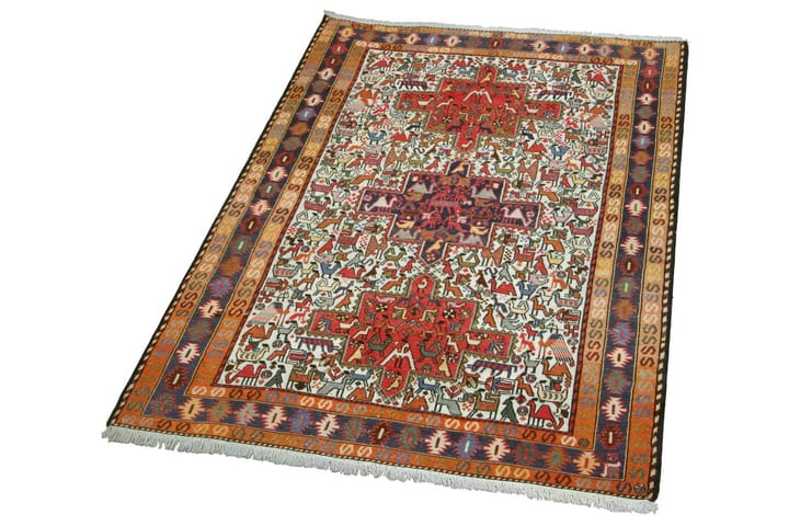 Käsinsolmittu Persialainen matto Varni 127x196 cm Kelim - Monivärinen - Kelim-matto