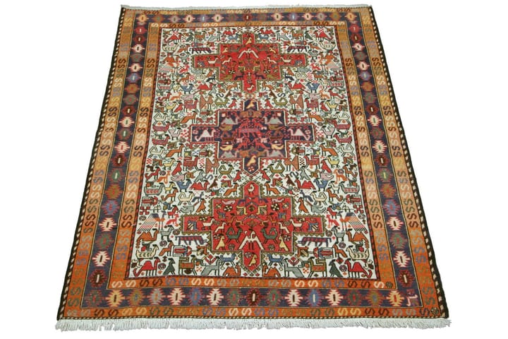 Käsinsolmittu Persialainen matto Varni 127x196 cm Kelim - Monivärinen - Kelim-matto