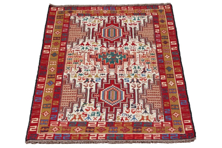 Käsinsolmittu Persialainen matto 97x147 cm Kelim - Kerma/Monivärinen - Kelim-matto