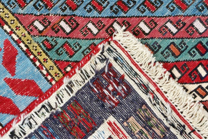Käsinsolmittu Persialainen matto Varni 105x155 cm Kelim - Punainen/Tummansininen - Kelim-matto