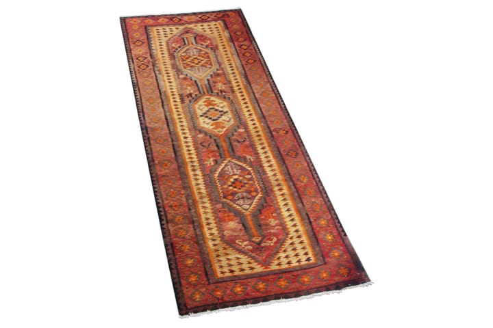 Käsinsolmittu Persialainen matto 100x280 cm Kelim - Kupari / Keltainen - Kelim-matto