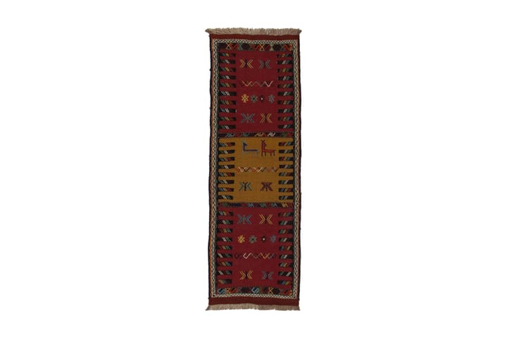 Käsinsolmittu Persialainen Tilkkumatto 60x192 cm Kelim - Monivärinen - Kelim-matto