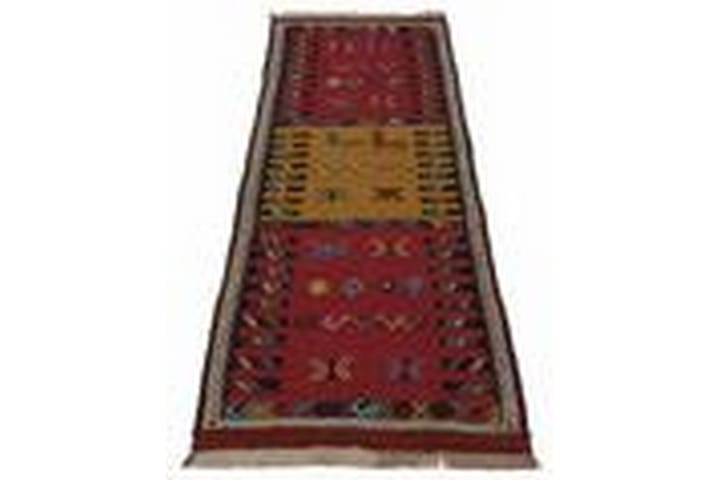Käsinsolmittu Persialainen Tilkkumatto 60x192 cm Kelim - Monivärinen - Kelim-matto