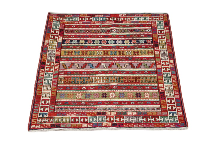 Käsinsolmittu Persialainen matto Varni 108x142 cm Kelim - Monivärinen - Kelim-matto