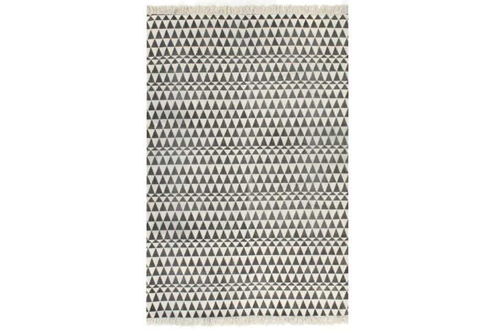 Kelim matto puuvilla 120x180 cm kuviolla musta/valkoinen - Musta - Pyöreät matot - Käsintehdyt matot - Yksiväriset matot - Kumipohjamatot - Kelim-matto - Pienet matot - Iso matto