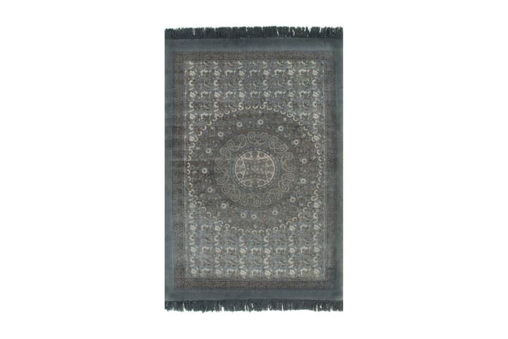 Kilim matto puuvilla 120x180 cm kuviolla harmaa - Harmaa - Pyöreät matot - Käsintehdyt matot - Yksiväriset matot - Kumipohjamatot - Kelim-matto - Pienet matot - Iso matto
