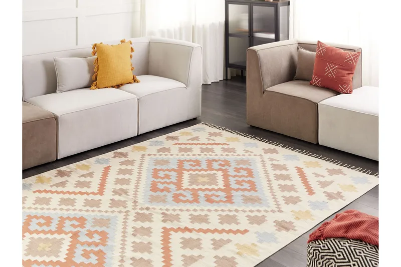 Kelimmatto Atan 200x300 cm - Beige - Kodintekstiilit & matot - Matto - Itämainen matto - Kelim-matto