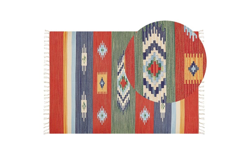 Kelimmatto Kamaris 140x200 cm - Punainen - Kodintekstiilit & matot - Matto - Itämainen matto - Kelim-matto
