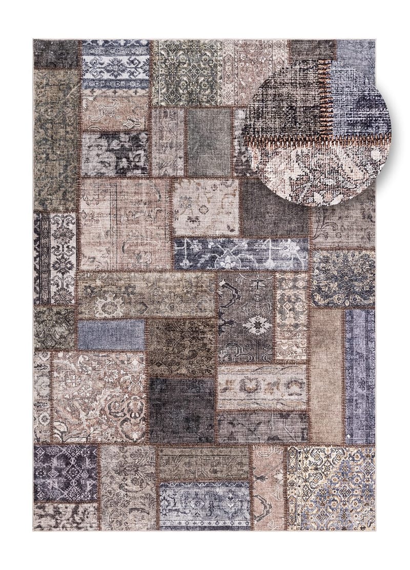 Konekudottu matto KM Home Tarfaya Patch 200x290 Smaragdinvihreä - Smaragdinvihreä - Kodintekstiilit & matot - Matto - Itämainen matto - Patchwork-matto