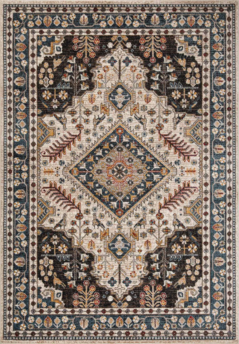 Matto Yelvi 200x285 cm, sininen/beige
