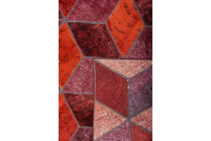 Käsinsolmittu Tilkkumatto Villa/Lanka Moniväri 106x153cm - Monivärinen - Käsintehdyt matot - Patchwork-matto