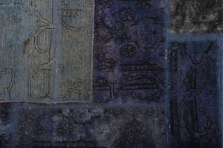 Käsinsolmittu Tilkkumatto Villa/Lanka Moniväri 130x168cm - Monivärinen - Käsintehdyt matot - Patchwork-matto