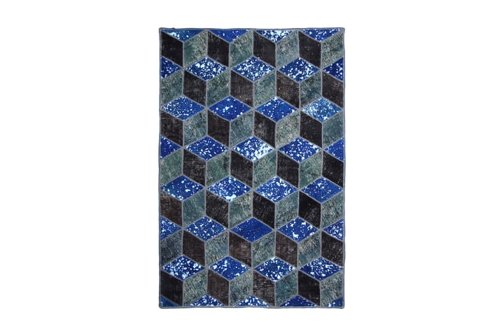 K�äsinsolmittu Tilkkumatto Villa/Lanka Moniväri 142x220cm - Monivärinen - Käsintehdyt matot - Patchwork-matto