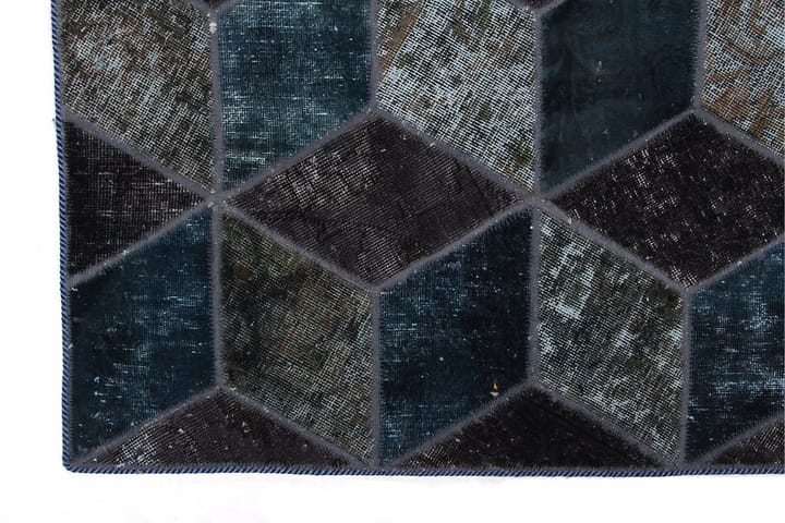 Käsinsolmittu Tilkkumatto Villa/Lanka Moniväri 143x214cm - Monivärinen - Käsintehdyt matot - Patchwork-matto