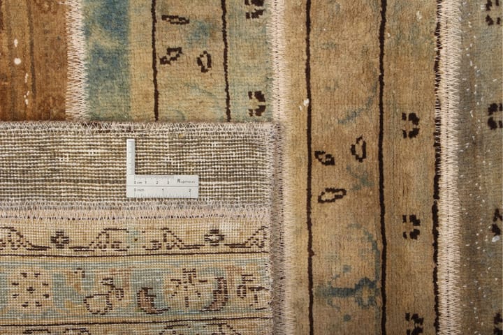 Käsinsolmittu Tilkkumatto Villa/Lanka Moniväri 152x198cm - Monivärinen - Käsintehdyt matot - Patchwork-matto