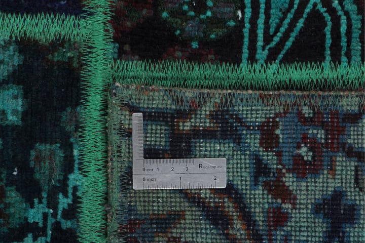 Käsinsolmittu Tilkkumatto Villa/Lanka Moniväri 167x220cm - Monivärinen - Käsintehdyt matot - Patchwork-matto