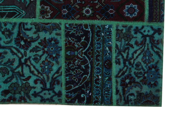 Käsinsolmittu Tilkkumatto Villa/Lanka Moniväri 167x220cm - Monivärinen - Käsintehdyt matot - Patchwork-matto