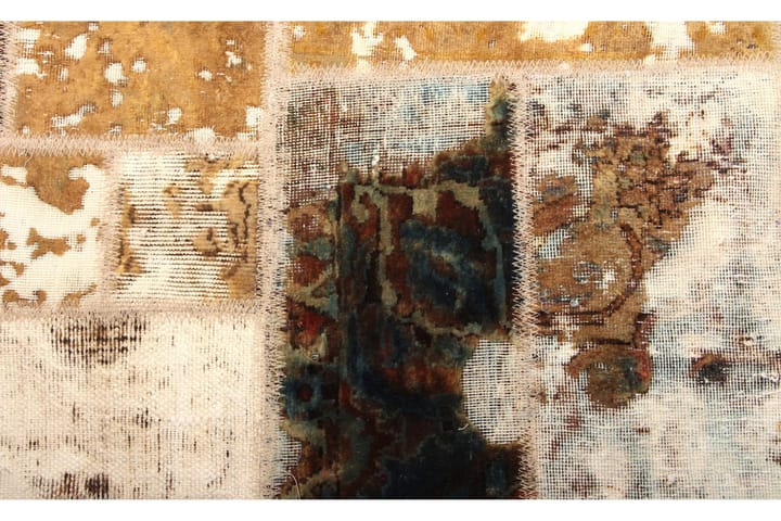 Käsinsolmittu Tilkkumatto Villa/Lanka Moniväri 168x228cm - Monivärinen - Käsintehdyt matot - Patchwork-matto