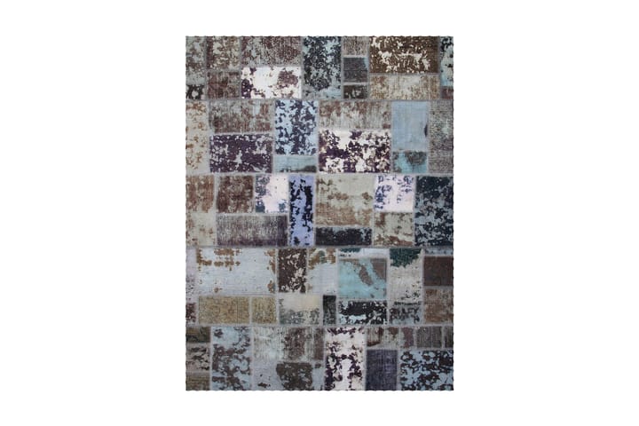 Käsinsolmittu Tilkkumatto Villa/Lanka Moniväri 170x224cm - Monivärinen - Käsintehdyt matot - Patchwork-matto