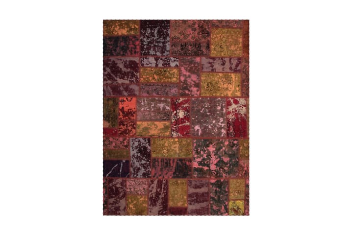Käsinsolmittu Tilkkumatto Villa/Lanka Moniväri 175x230cm - Monivärinen - Käsintehdyt matot - Patchwork-matto