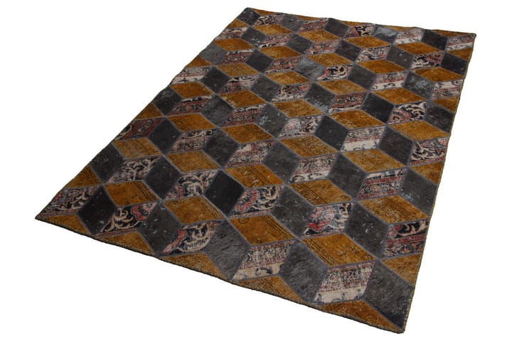 Käsinsolmittu Tilkkumatto Villa/Lanka Moniväri 177x245cm - Monivärinen - Käsintehdyt matot - Patchwork-matto