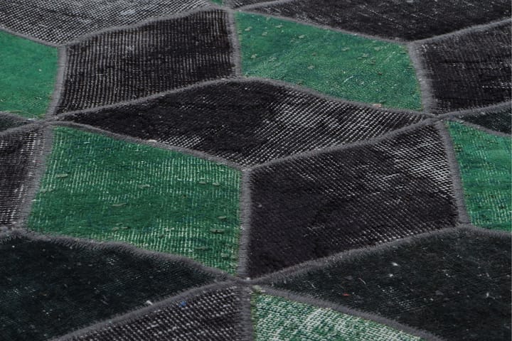 Käsinsolmittu Tilkkumatto Villa/Lanka Moniväri 178x244cm - Monivärinen - Käsintehdyt matot - Patchwork-matto