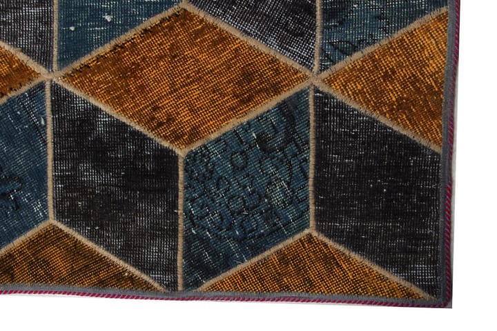 Käsinsolmittu Tilkkumatto Villa/Lanka Moniväri 178x246cm - Monivärinen - Käsintehdyt matot - Patchwork-matto