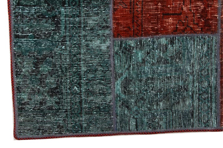 Käsinsolmittu Tilkkumatto Villa/Lanka Moniväri 182x241cm - Monivärinen - Käsintehdyt matot - Patchwork-matto