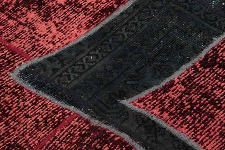 Käsinsolmittu Tilkkumatto Villa/Lanka Moniväri 182x243cm - Monivärinen - Käsintehdyt matot - Patchwork-matto