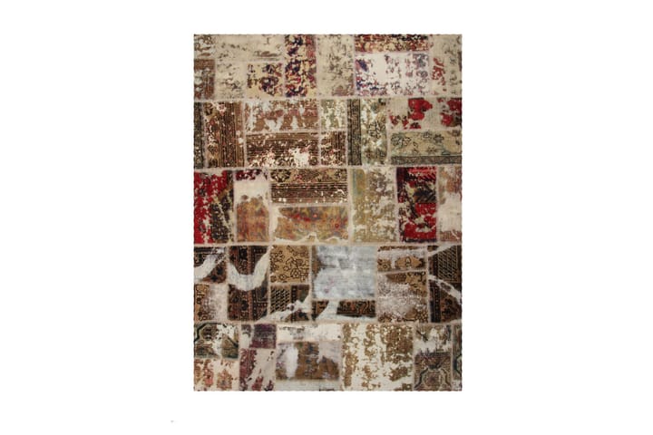 Käsinsolmittu Persialainen Matto Tilkku 168x223 cm - Beige / Ruskea - Patchwork-matto