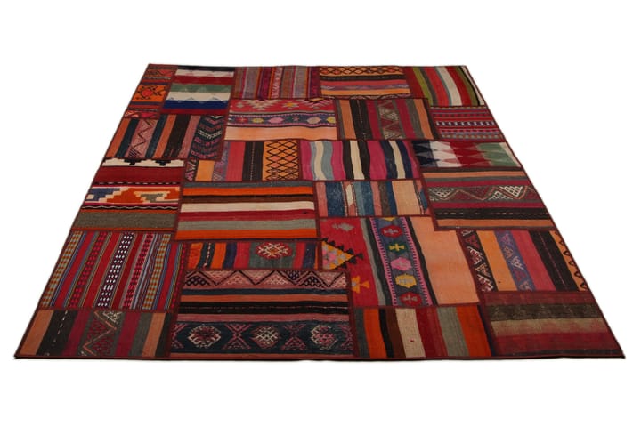 Käsinsolmittu Persialainen matto 157x204 cm Kelim - Monivärinen - Patchwork-matto