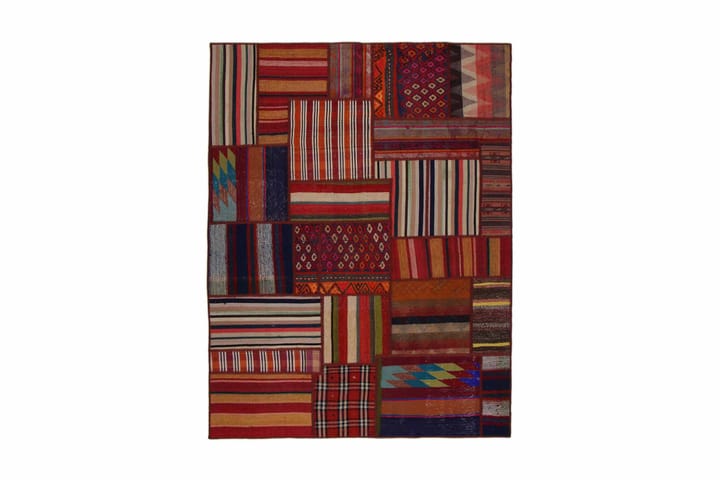 Käsinsolmittu Persialainen matto 154x205 cm Kelim - Monivärinen - Patchwork-matto