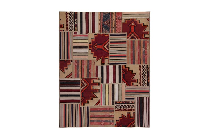 Käsinsolmittu Persialainen matto 156x204 cm Kelim - Monivärinen - Patchwork-matto