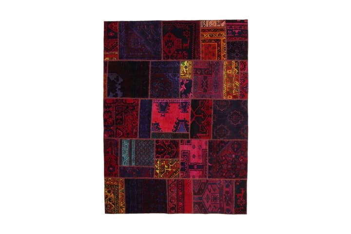 Käsinsolmittu Persialainen Tilkku Villamatto 167x225cm Lanka - Monivärinen - Patchwork-matto