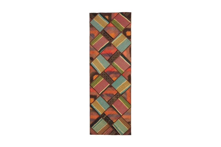 Käsinsolmittu Persialainen TilkkuVillamatto 83x250 cm Lanka - Monivärinen - Patchwork-matto