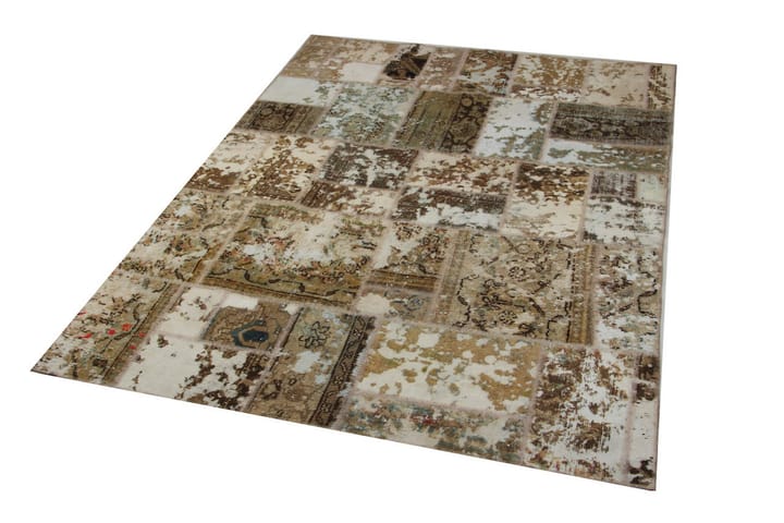 Käsinsolmittu Persialainen Tilkku Villamatto 166x221cm Lanka - Monivärinen - Patchwork-matto