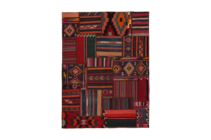 Käsinsolmittu Persialainen matto 154x211 cm Kelim - Monivärinen - Patchwork-matto
