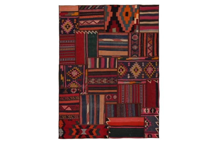 Käsinsolmittu Persialainen matto 154x211 cm Kelim - Monivärinen - Patchwork-matto