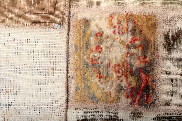 Käsinsolmittu Persialainen Tilkku Villamatto 149x209cm Lanka - Monivärinen - Patchwork-matto