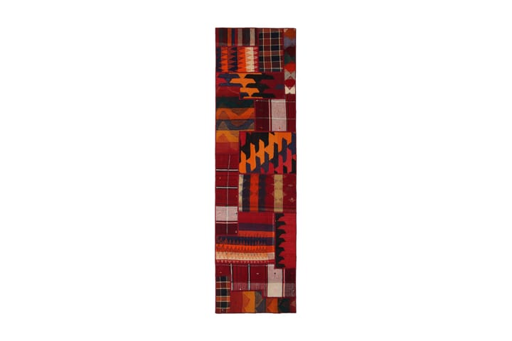 Käsinsolmittu Persialainen TilkkuVillamatto 71x253 cm Lanka - Monivärinen - Patchwork-matto