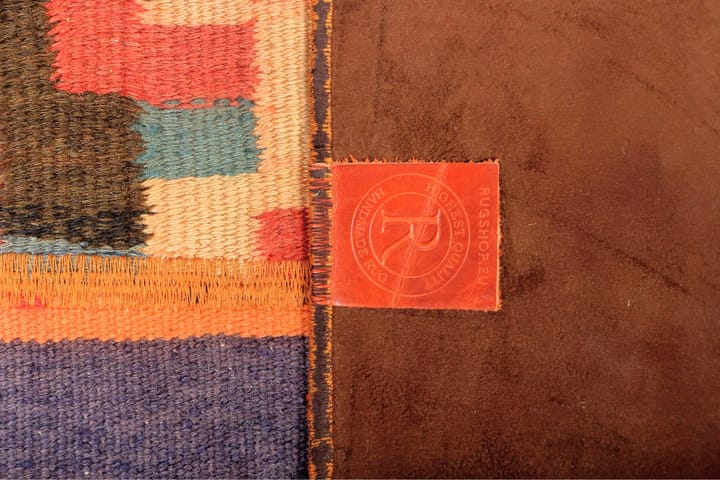 Käsinsolmittu Persialainen TilkkuVillamatto 70x251 cm Lanka - Monivärinen - Patchwork-matto