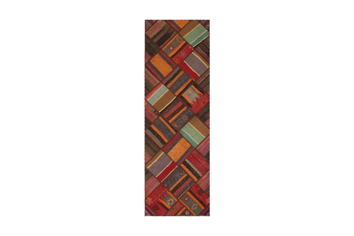 Käsinsolmittu Persialainen Tilkku Villamatto 83x250 cm Lanka - Monivärinen - Patchwork-matto