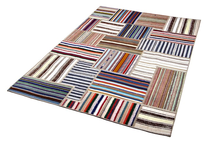 Käsinsolmittu Persialainen matto Tilkku 138x203 cm - Monivärinen - Patchwork-matto