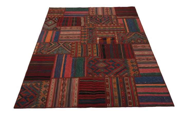 Käsinsolmittu Persialainen Tilkku Villamatto 162x228cm Lanka - Monivärinen - Patchwork-matto