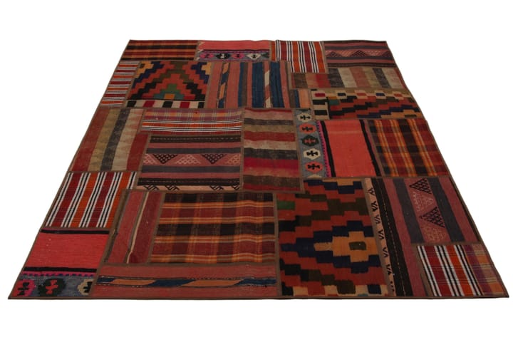 Käsinsolmittu Persialainen matto 159x204 cm Kelim - Monivärinen - Patchwork-matto
