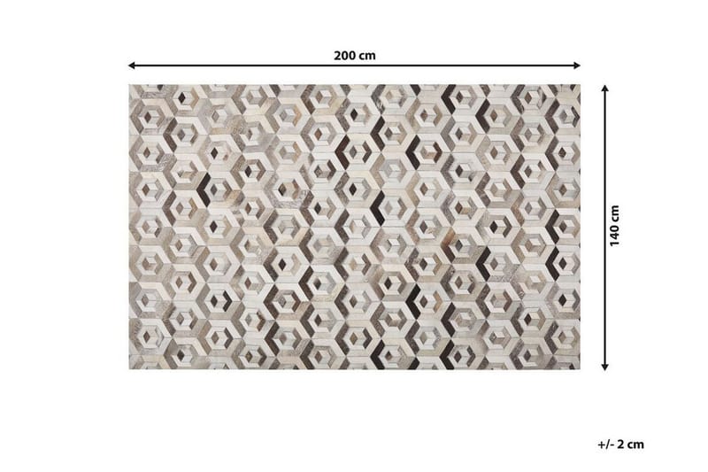 Matto Yenikent 140x200 cm - Nahka / beige / ruskea - Kodintekstiilit & matot - Matto - Itämainen matto - Patchwork-matto