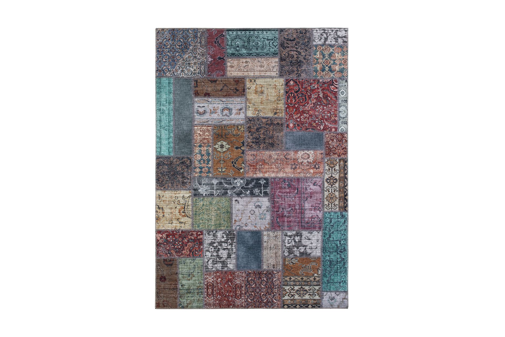Patchworkmatto Patchworks 160x230 cm Moniväri - Monivärinen - Kodintekstiilit & matot - Matto - Itämainen matto - Patchwork-matto
