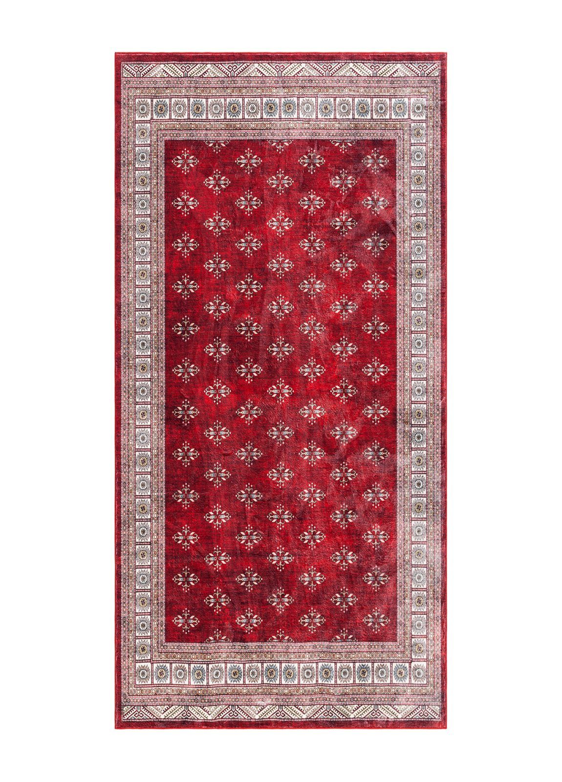 Konekudottu matto KM Home Tarfaya 80x300 cm punainen - punainen