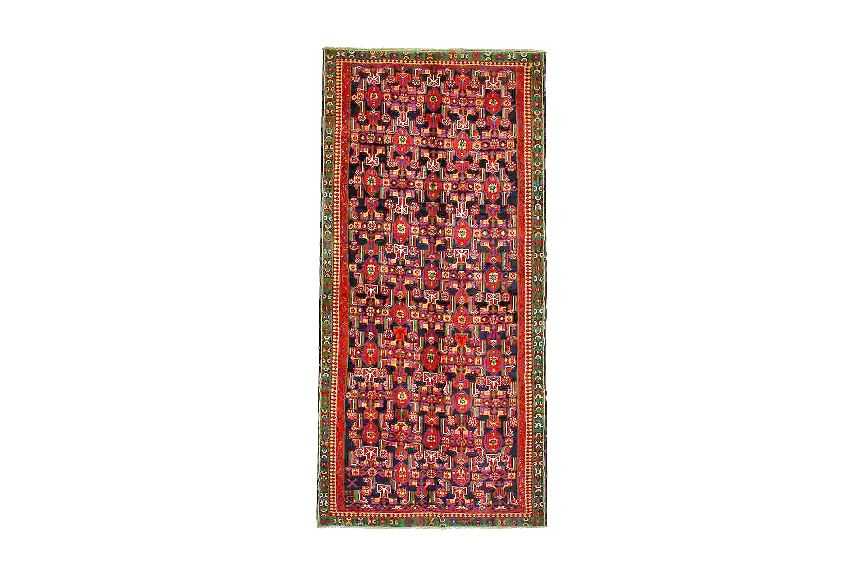 Käsinsolmittu persialainen matto 138x300 cm - Tummansininen / Punainen